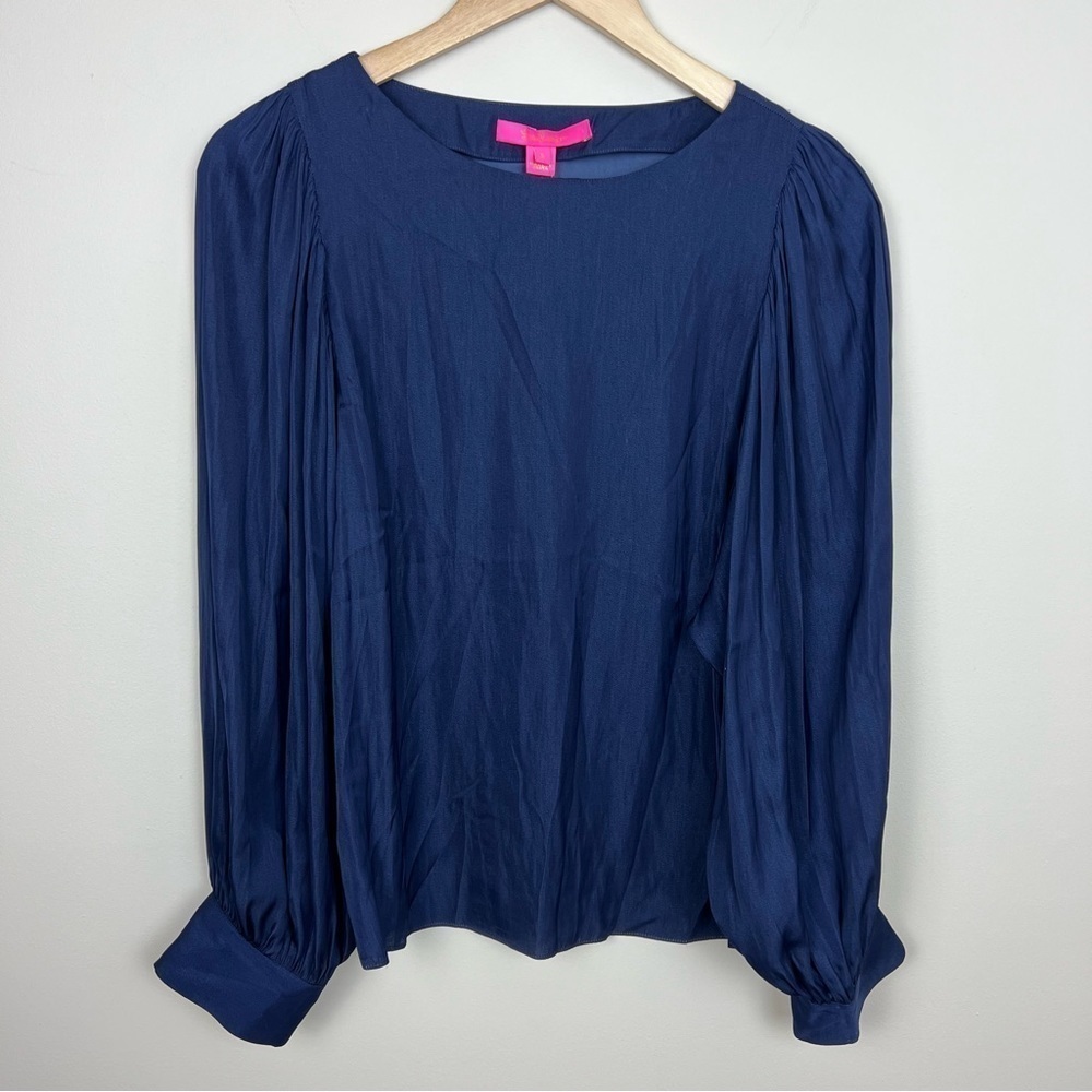 Lilly Pulitzer Navy Blue‎ Maisel Top - Picture 3 of 12